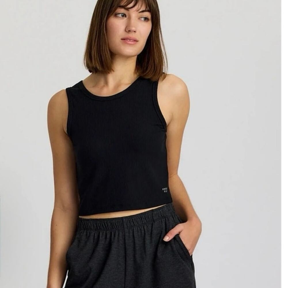 NWT Women’s Free Fly Ribbed Bamboo Tank in Black SZ S